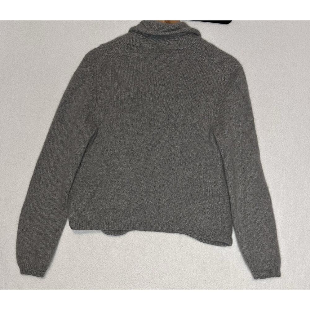 A GIANNETTI 100% CASHMERE GRAY OPEN SHAWL COLLAR CARDIGAN SWEATER, SIZE L - Picture 7 of 7